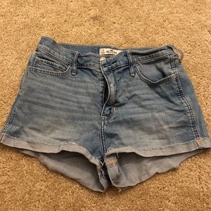 light wash high waisted shorts